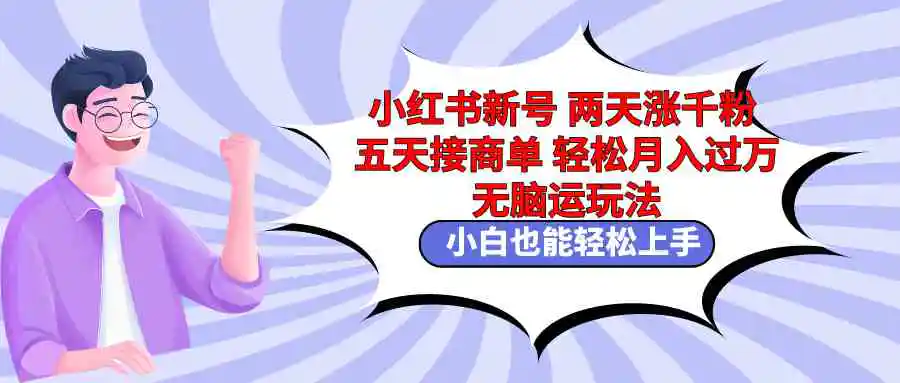 小红书新号两天涨千粉五天接商单轻松月入过万 无脑搬运玩法 小白也能轻…-云网创资源站