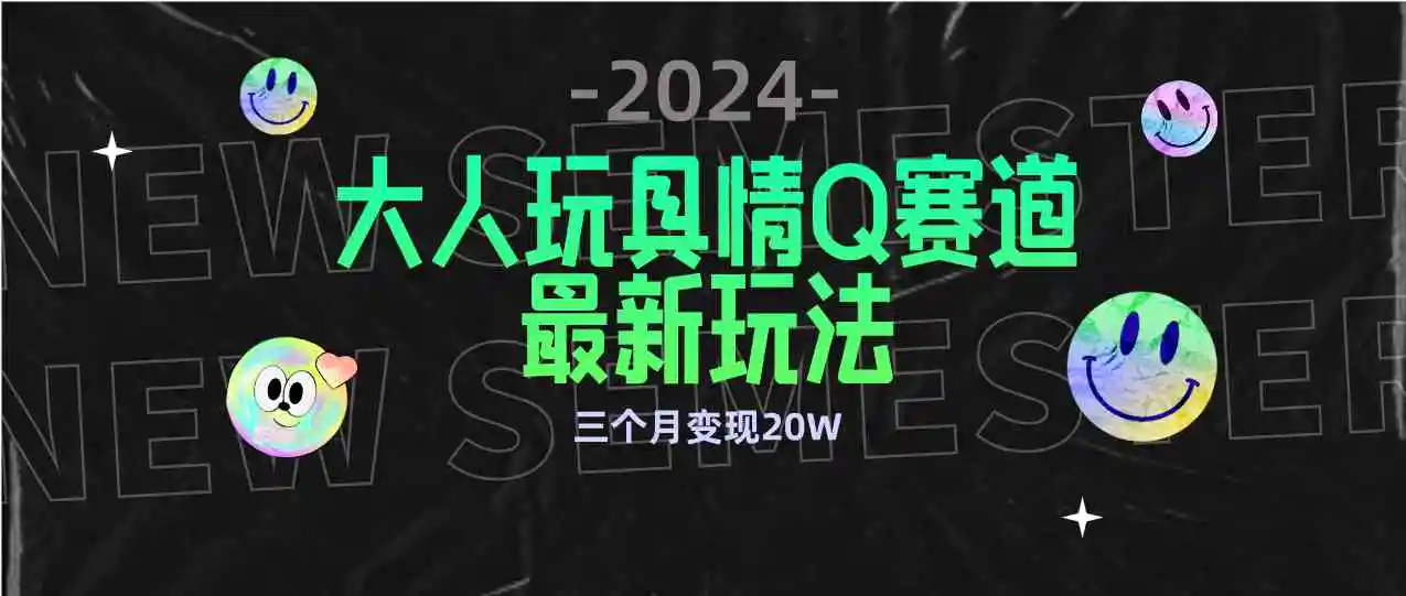 全新大人玩具情Q赛道合规新玩法 零投入 不封号流量多渠道变现 3个月变现20W-云网创资源站