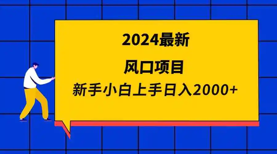 2024最新风口项目 新手小白日入2000+-云网创资源站