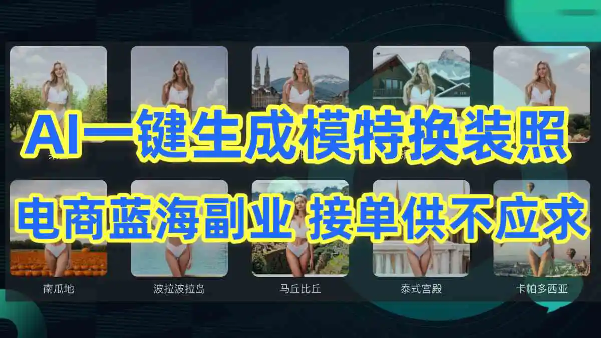 AI制作一键生成模特换装照，电商蓝海副业供不应求-云网创资源站