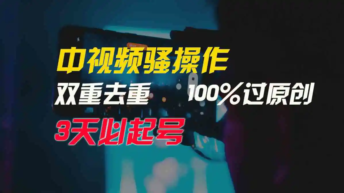 中视频骚操作，双重去重100%过原创，3天比必起号，简单无脑，月入3W+-云网创资源站