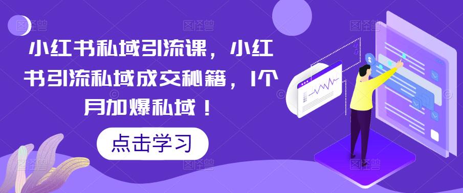 小红书私域引流课，小红书引流私域成交秘籍，1个月加爆私域！-云网创资源站