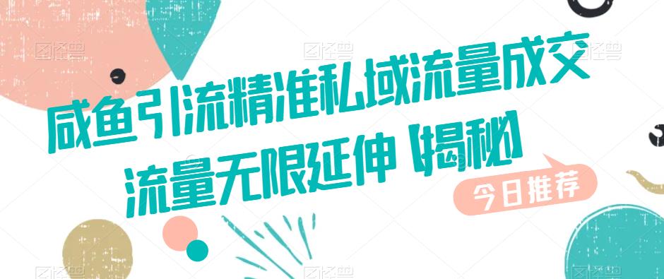 咸鱼引流精准私域流量成交流量无限延伸【揭秘】-云网创资源站