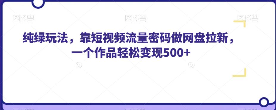 纯绿玩法，靠短视频流量密码做网盘拉新，一个作品轻松变现500+【揭秘】-云网创资源站