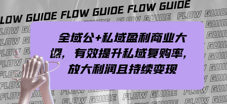 全域公+私域盈利商业大课，有效提升私域复购率，放大利润且持续变现-云网创资源站