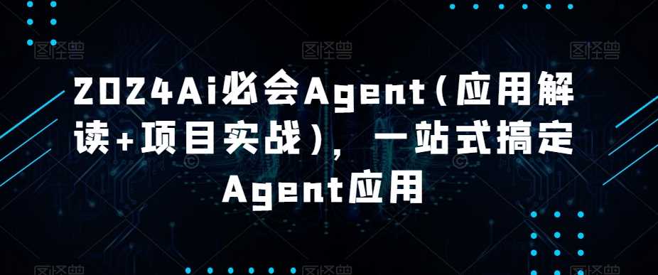 2024Ai必会Agent(应用解读+项目实战)，一站式搞定Agent应用-云网创资源站