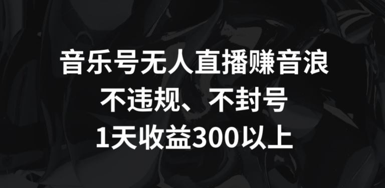 音乐号无人直播赚音浪，不违规、不封号，1天收益300+【揭秘】-云网创资源站