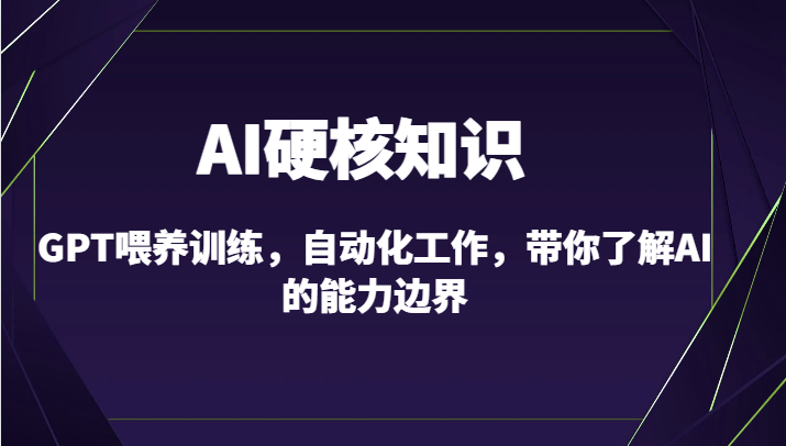 AI硬核知识-GPT喂养训练，自动化工作，带你了解AI的能力边界-云网创资源站