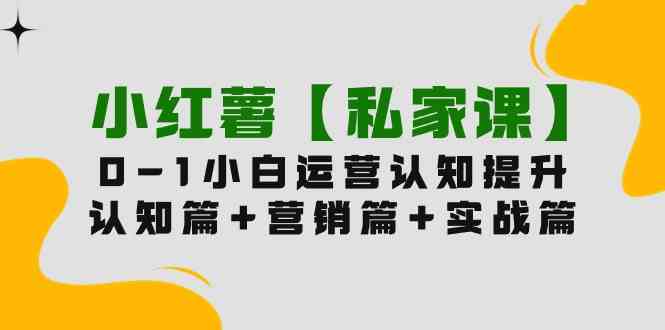 小红薯【私家课】0-1玩赚小红书内容营销，认知篇+营销篇+实战篇-云网创资源站