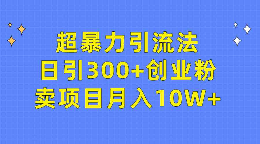 超暴力引流法，日引300+创业粉，卖项目月入10W+-云网创资源站