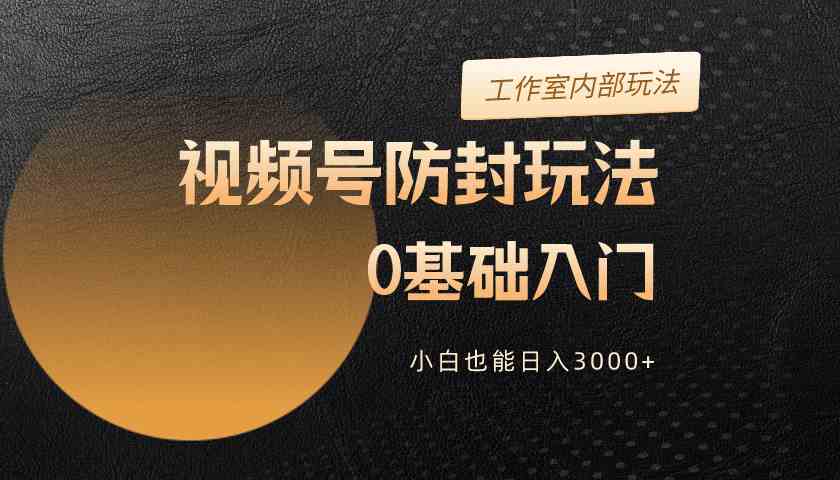 2024视频号升级防封玩法，零基础入门，小白也能日入3000+-云网创资源站