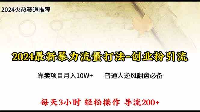 2024年最新暴力流量打法，每日导入300+，靠卖项目月入10W+-云网创资源站