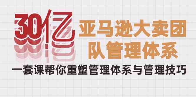 30亿-亚马逊大卖团队管理体系，一套课帮你重塑管理体系与管理技巧-云网创资源站