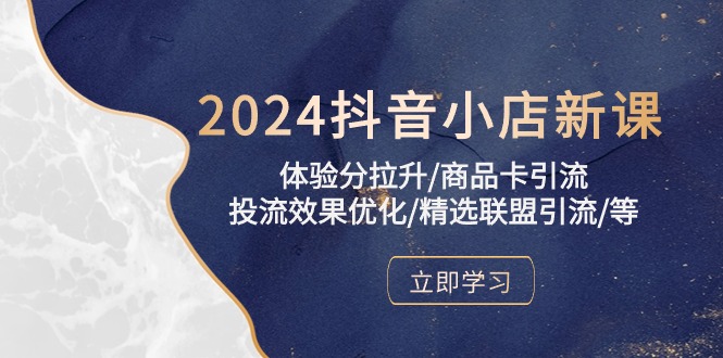 2024抖音小店新课，体验分拉升/商品卡引流/投流效果优化/精选联盟引流/等-云网创资源站