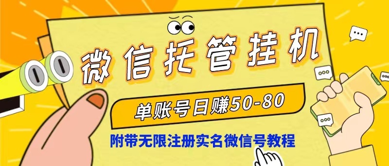 微信托管挂机，单号日赚50-80，项目操作简单-云网创资源站