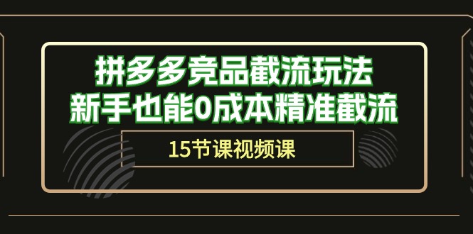 拼多多竞品截流玩法，新手也能0成本精准截流-云网创资源站