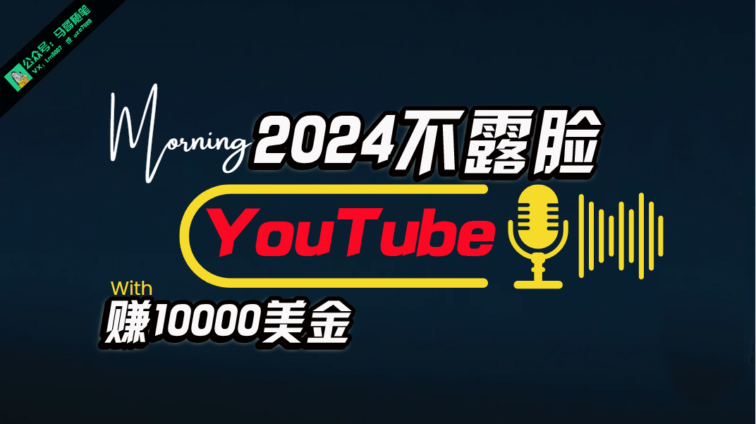 AI做不露脸YouTube赚$10000月，可视化操作，小白可做，简单直接-云网创资源站