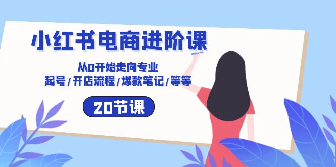 小红书电商升阶课：从0逐渐走向技术专业 养号/开店的流程/爆品手记/等-云网创资源站