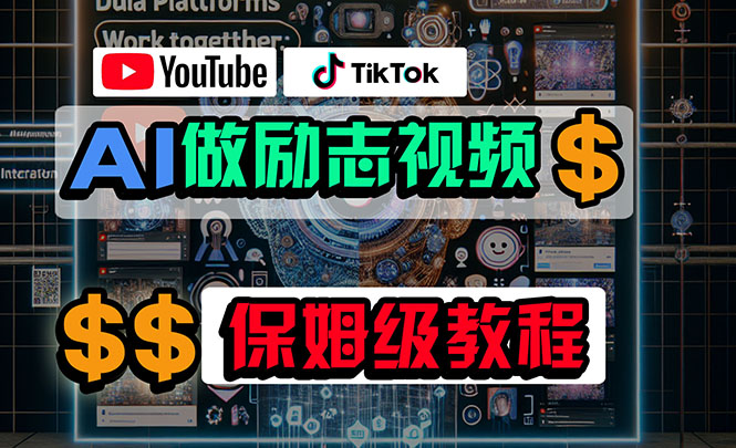 利用AI制作励志视频，在YouTube和TikTok赚钱，小白可做-云网创资源站