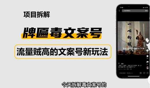 2023抖音快手毒文案新玩法，牌匾文案号，起号快易变现-云网创资源站