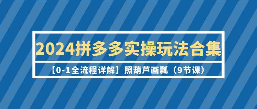 2024拼多多实操玩法合集【0-1全流程详解】照葫芦画瓢（9节课）-云网创资源站