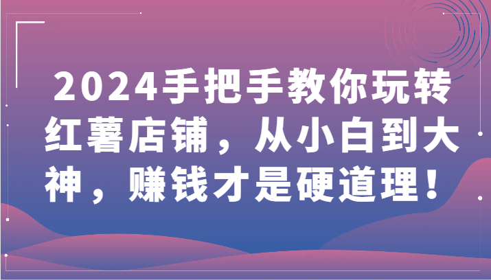 2024手把手教你玩转红薯店铺，从小白到大神，赚钱才是硬道理！-云网创资源站