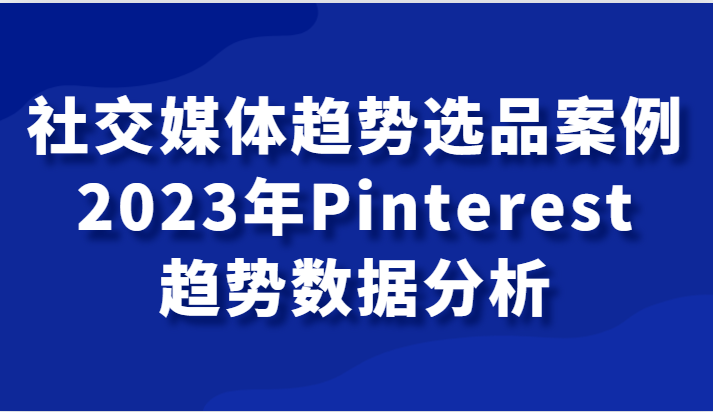 社交媒体趋势选品案例，2023年Pinterest趋势数据分析课-云网创资源站