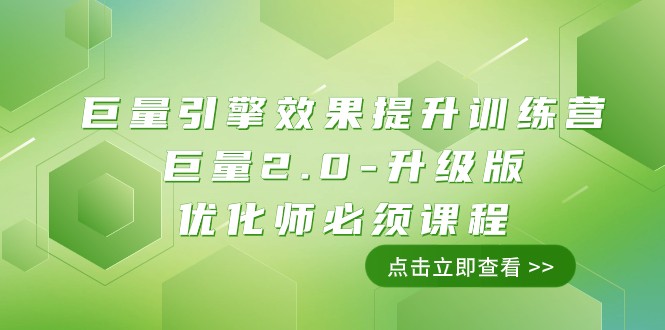 巨量引擎·效果提升训练营：巨量2.0-升级版，优化师必须课程（111节课）-云网创资源站