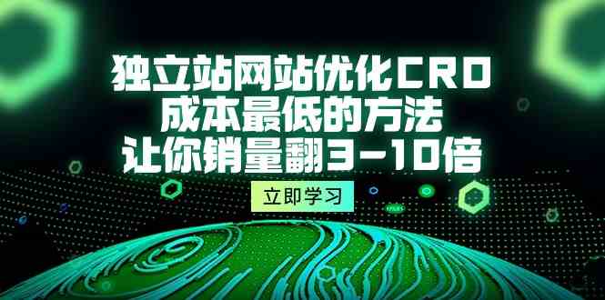 独立站网站优化CRO，成本最低的方法，让你销量翻3-10倍（5节课）-云网创资源站