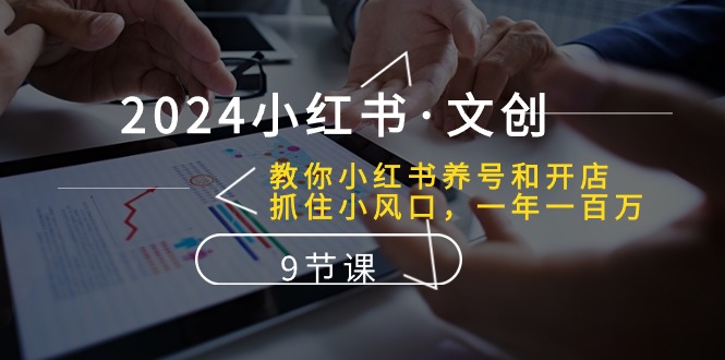 2024小红书的文化创意：教大家小红书的起号和开实体店、把握住小风口 一年一百万 (9堂课)-云网创资源站