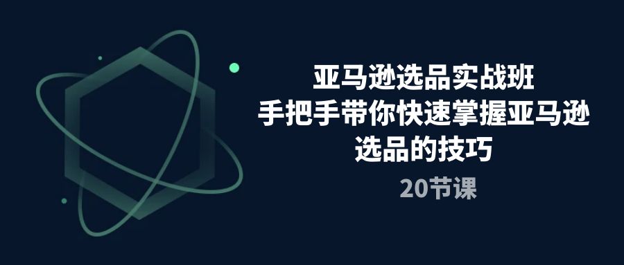 亚马逊选品实战演练班，从零陪你快速上手亚马逊选品技巧（20堂课）-云网创资源站