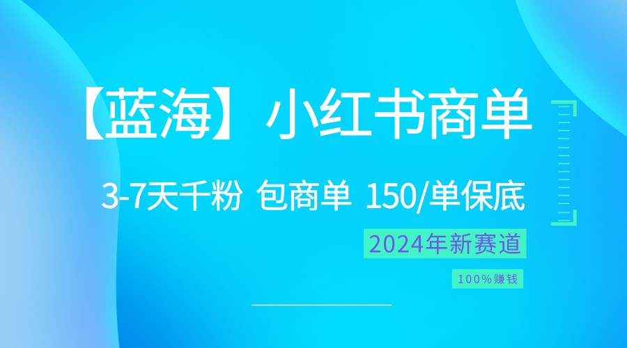 2024蓝海项目【小红书的商单】超简单，迅速千粉，最牛瀚海，百分之百挣钱-云网创资源站