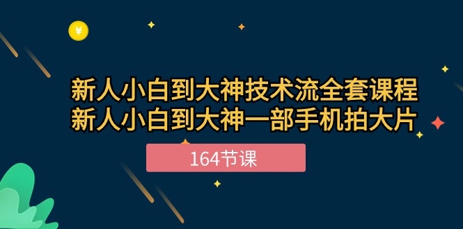 新手小白到大神技术流全套课程，新人小白到大神一部手机拍大片（164节）-云网创资源站