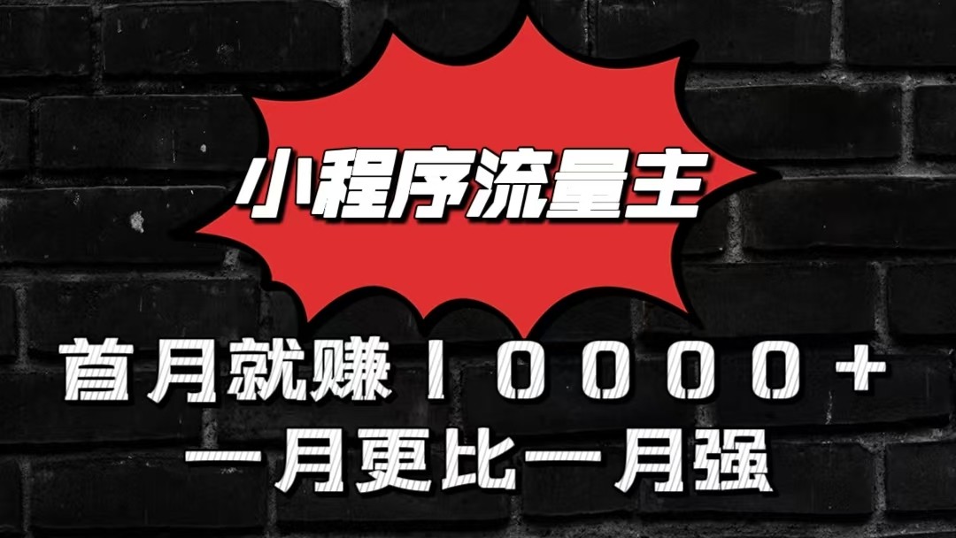 小程序流量主首月就赚10000+，一月更比一月强！小本创业首选-云网创资源站