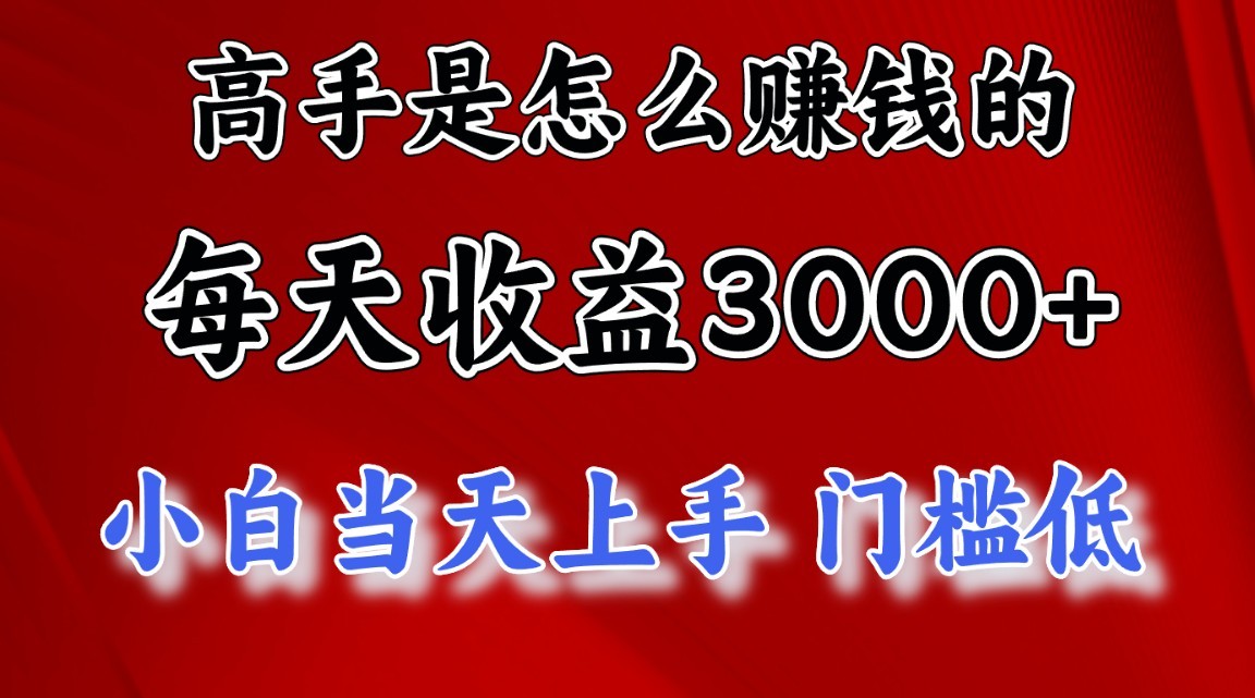 高手是怎么赚钱的，一天收益3000+，闷声发财项目，不是一般人能看懂的-云网创资源站