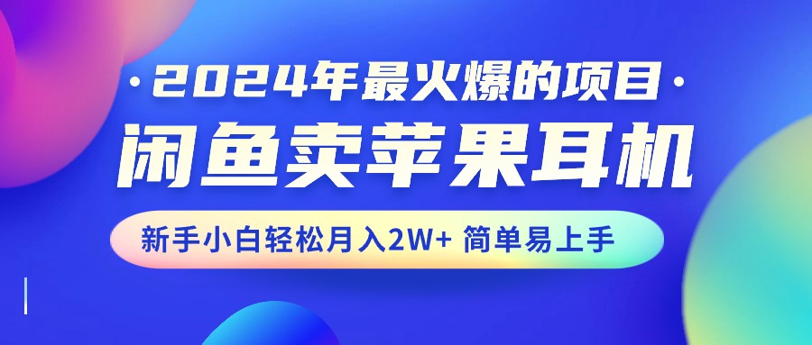 2024年最受欢迎的新项目，淘宝闲鱼苹果耳机，新手入门轻轻松松月入2W 简单易上手-云网创资源站