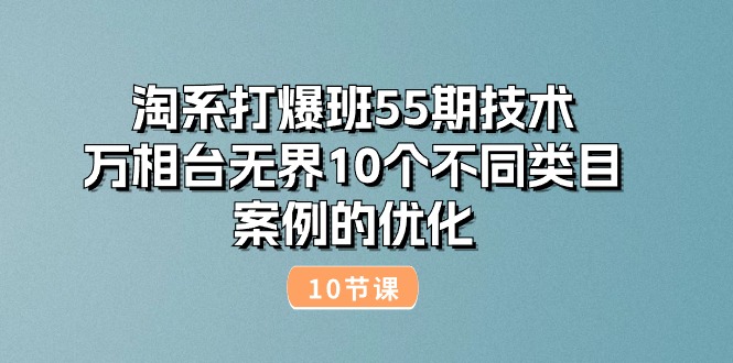 淘宝打穿班55期技术性：万相台无边10种不同品类实例的改善（10节）-云网创资源站