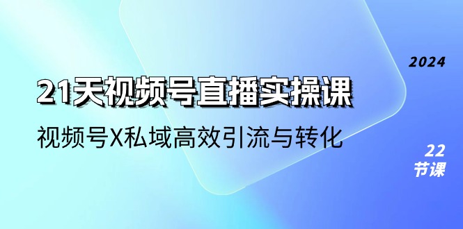 21天视频号直播实操课，视频号X私域高效引流与转化（22节课）-云网创资源站