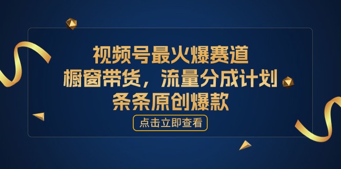 [您的孩子取得成功获得上位]微信视频号最火跑道，橱窗展示卖货，流量分成方案，条…-云网创资源站