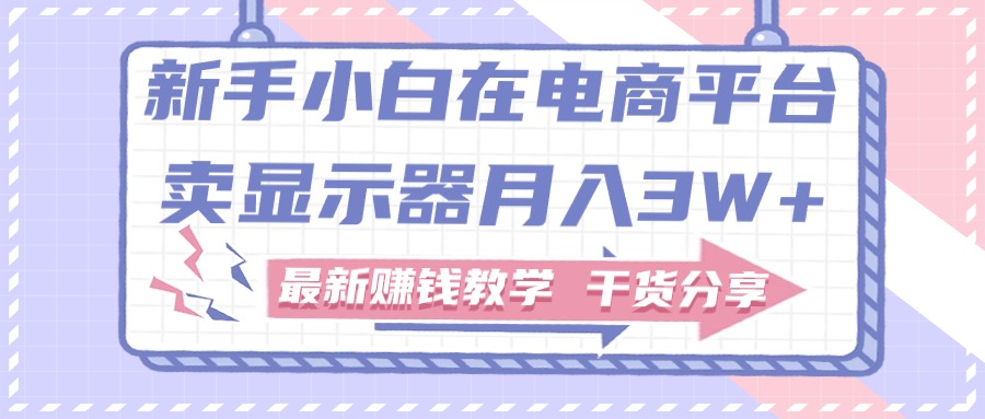 新手入门怎样做到在电商平台卖显示屏月入3W ，最新赚钱课堂教学满满干货-云网创资源站