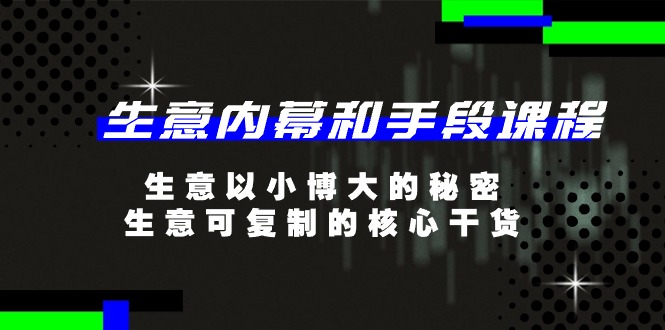 生意内幕和手段课程，生意以小博大的秘密，生意可复制的核心干货（20节）-云网创资源站