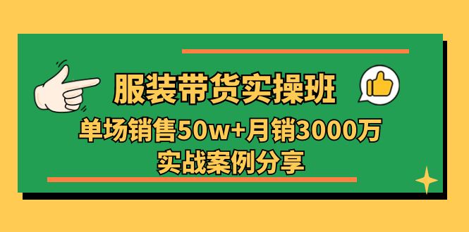 服装带货实操培训班：单场销售50w+月销3000万实战案例分享（27节）-云网创资源站