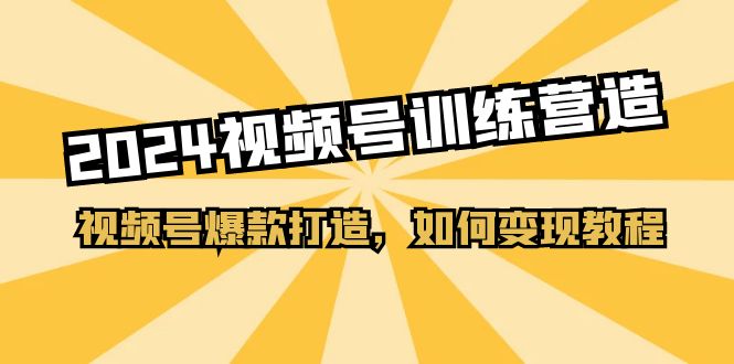 2024视频号训练营，视频号爆款打造，如何变现教程（20节课）-云网创资源站