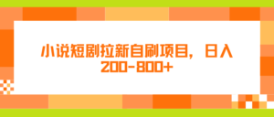 小说短剧拉新自刷项目，日入200-800+-云网创资源站