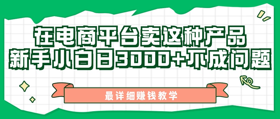 最新在电商平台发布这种产品，新手小白日入3000+不成问题，最详细赚钱教学-云网创资源站