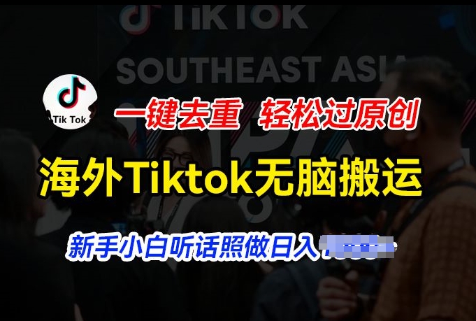 国外Tiktok小视频没脑子运送，一键去重轻松突破原创设计，新手入门照着做日入多张【揭密】-云网创资源站