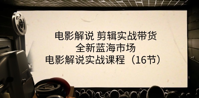 电影解说 剪辑实战带货全新蓝海市场，电影解说实战课程（16节）-云网创资源站