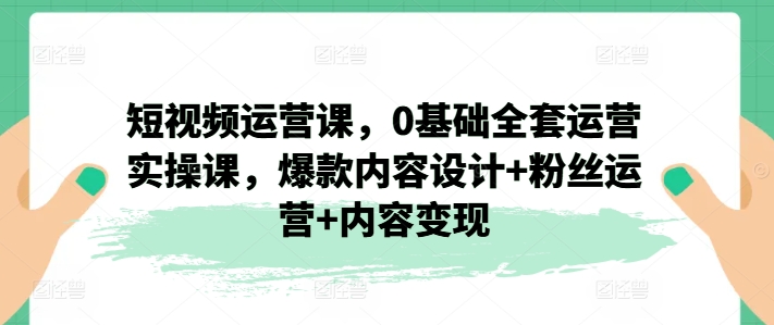 自媒体运营课，0基本整套经营实操课，爆品设计思路 粉丝营销 内容变现-云网创资源站