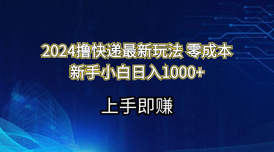 2024撸快递最新玩法零成本新手小白日入1000+-云网创资源站