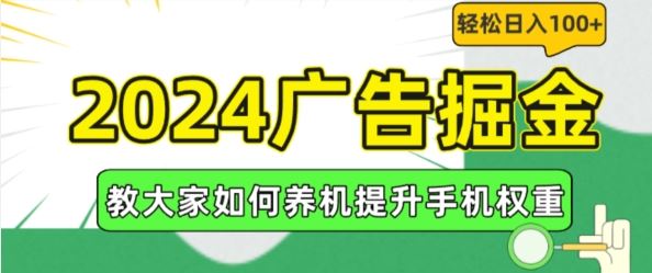 2024广告掘金，教大家如何养机提升手机权重，轻松日入100+【揭秘】-云网创资源站